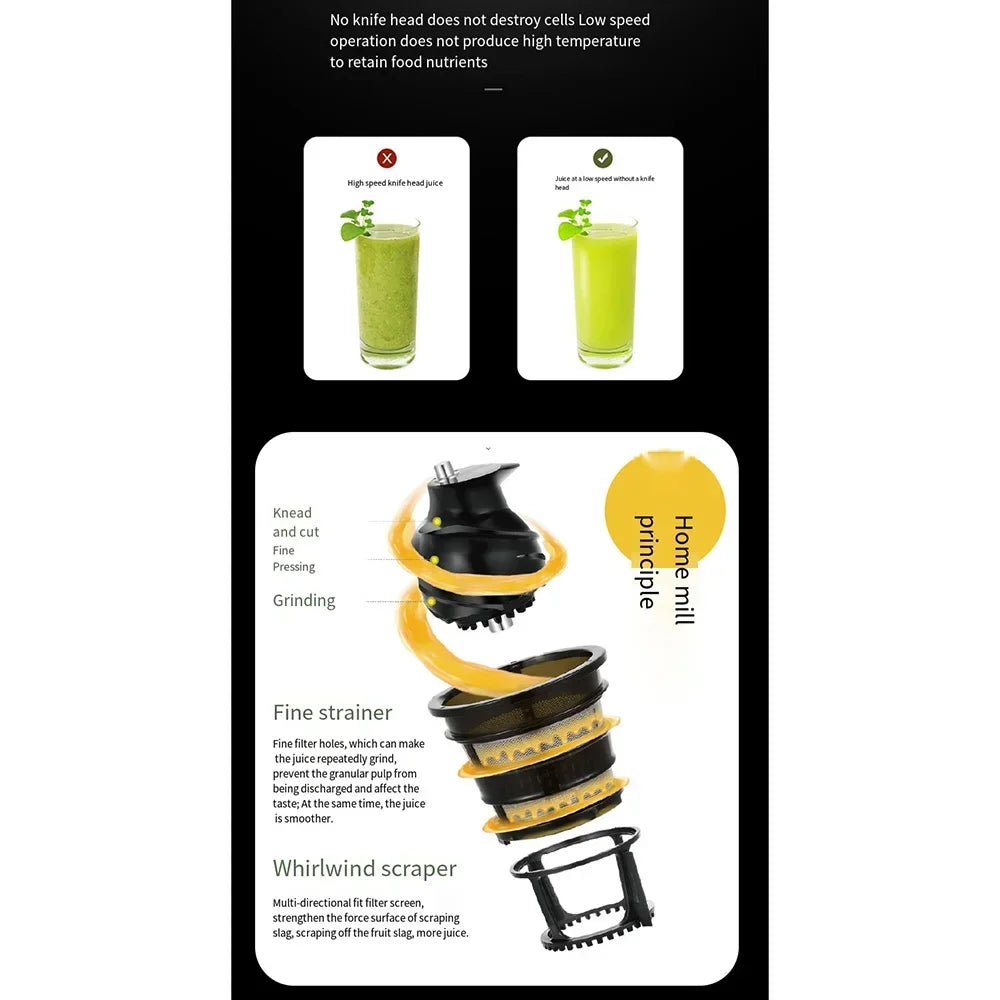 SipnBlend™ Pro Slow Juicer – Large Feed & Pure Extraction